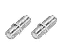 sourcing map 2 Pack RG6 Coaxial Cable Connector, F Female to Female Adapter Extender 75 Ohm Nickel Plated F Type Coax Extension Coupler Convertor 28x10mm for Broadcast, Antenna