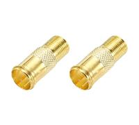 sourcing map 2 Pack RG6 Coaxial Cable Connector, F Female to Quick Push On Male Adapter Extender 75 Ohm Gold Plated F Type Coax Extension Coupler Convertor 26x10.5mm for Broadcast, Antenna