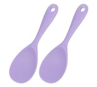 sourcing map 2 Pack Rice Paddle, Silicone Rice Spoon Non Stick Rice Spatula Heat Resistant Rice Cooker Spoon, Purple