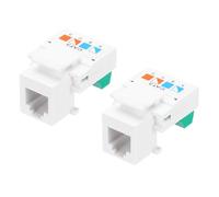 sourcing map 2 Pack RJ11 Cat 3 Telephone Jacks, Cat3 Coupler Jack with Screw Terminal to RJ11 6P4C Female, White