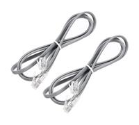 sourcing map 2 Pack RJ45 8P4C to RJ11 6P4C Adapter Converter Cable, RJ45 to RJ11 Adapter Telephone Handset Cord for Home, Office, 3.3ft, Grey
