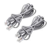 sourcing map 2 Pack RJ45 8P4C to RJ11 6P4C Adapter Converter Cable, RJ45 to RJ11 Adapter Telephone Handset Cord for Home, Office, 6.6ft, Grey