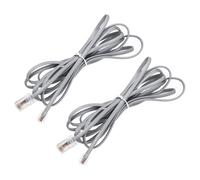 sourcing map 2 Pack RJ45 8P4C to RJ11 6P4C Adapter Converter Cable, RJ45 to RJ11 Adapter Telephone Handset Cord for Home, Office, 9.8ft, Grey