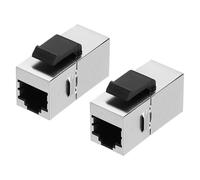 sourcing map 2 Pack RJ45 Cat 6A Ethernet Coupler, Cat6A Shielded Coupler Jacks Female to Female Ethernet Adapter, Silver