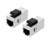 sourcing map 2 Pack RJ45 Cat 7 Ethernet Coupler, Cat7 Shielded Coupler Jacks Female to Female Ethernet Adapter, Silver