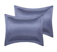 sourcing map 2 Pack Satin Pillowcase for Hair and Skin, Euro Sham Pillow Covers Soft Silky Oxford Pillow Cases with Envelope Closure King(20"x36") Slate Grey