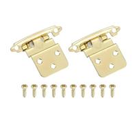sourcing map 2 Pack Self Closing Cabinet Hinges, 3/8" Overlay Cabinet Door Hinges Inset Kitchen for Flush Mount Kitchen Door, Gold
