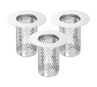 sourcing map 2 Pack Shower Drain Strainer, 2" x 2" 304 Stainless Steel Floor Drain Strainer Deep Sink Hair Catcher for Kitchen Bathroom Balcony Floor Drain, Fit Hole Size from 1.2" to 2"