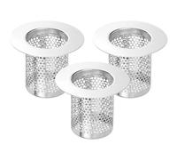 sourcing map 2 Pack Shower Drain Strainer, 2" x 2.6" 304 Stainless Steel Floor Drain Strainer Deep Sink Hair Catcher for Kitchen Bathroom Balcony Floor Drain, Fit Hole Size from 1.6" to 2.4"