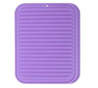 sourcing map 2 Pack Silicone Dish Drying Mat, 9" x 12" Silicone Trivets for Hot Pots and Pans Dish Drainer Mat Heat Resistant Non-Slip Dish Drying Pad for Kitchen Counters, Purple