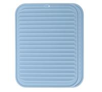 sourcing map 2 Pack Silicone Dish Drying Mat, 9" x 12" Silicone Trivets for Hot Pots and Pans Dish Drainer Mat Heat Resistant Non-Slip Dish Drying Pad for Kitchen Counters, Blue