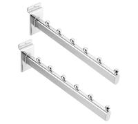 sourcing map 2 Pack Slat Wall Clothes Hangers, 12 Inch Ball Waterfall Slat Wall Hooks Heavy Duty Slat Wall Hooks Accessories for Clothing Retail Display, Silver