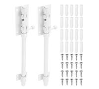 sourcing map 2-Pack Slide Bolt Latch, 12 in 304 Stainless Steel Barrel Bolt Latch Heavy Duty Door Latches Lock 14mm Dia Bar with Padlock Hole for Barn Wooden Fence Shed Door Garage [White]