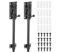 sourcing map 2-Pack Slide Bolt Latch, 12 in 304 Stainless Steel Barrel Bolt Latch Heavy Duty Door Latches Lock 14mm Dia Bar with Padlock Hole for Barn Wooden Fence Shed Door Garage [Black]