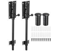 sourcing map 2-Pack Slide Bolt Latch, 12 in 304 Stainless Steel Barrel Bolt Latch Heavy Duty Door Latches Lock 12mm Dia Bar with Dust Container for Barn Wooden Fence Shed Door [Black]