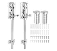 sourcing map 2-Pack Slide Bolt Latch, 12 in 304 Stainless Steel Barrel Bolt Latch Heavy Duty Door Latches Lock 14mm Dia Bar with Dust Container for Barn Wooden Fence Shed Door [Silver]
