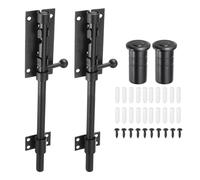 sourcing map 2-Pack Slide Bolt Latch, 6 in 304 Stainless Steel Barrel Bolt Latch Heavy Duty Door Latches Lock 12mm Dia Bar with Dust Container for Barn Wooden Fence Shed Door [Black]