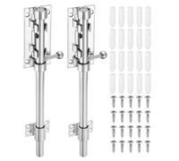 sourcing map 2-Pack Slide Bolt Latch, 8 in 304 Stainless Steel Barrel Bolt Latch Heavy Duty Door Latches Lock 14mm Dia Bar with Padlock Hole for Barn Wooden Fence Shed Door Garage [Silver]