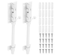 sourcing map 2-Pack Slide Bolt Latch, 8 in 304 Stainless Steel Barrel Bolt Latch Heavy Duty Door Latches Lock 14mm Dia Bar with Padlock Hole for Barn Wooden Fence Shed Door Garage [White]