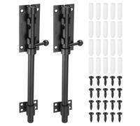 sourcing map 2-Pack Slide Bolt Latch, 8 in 304 Stainless Steel Barrel Bolt Latch Heavy Duty Door Latches Lock 14mm Dia Bar with Padlock Hole for Barn Wooden Fence Shed Door Garage [Black]