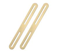 sourcing map 2 Pack Stainless Steel Flat Mending Plates, 11 inch Flat Support Bracket with Slotted Holes, Fixing Bracket Connector for Wood Furniture, Gold