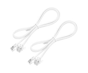 sourcing map 2 Pack Telephone Cord, 1.6ft Phone Cable RJ12 6P6C Male to Male Straight Wired Handset Cord for Home, Office, White