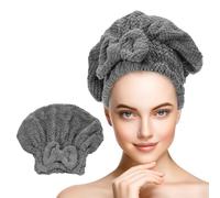 sourcing map 2 Pack Towel Head Wrap, 9.8 x 11.8 Inch, Dark Grey