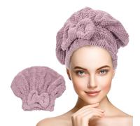 sourcing map 2 Pack Towel Head Wrap, 9.8 x 11.8 Inch Microfiber Hair Drying Towel for Women Absorbent Quick Straight, Wavy, Wet, Thick, Frizzy Hairs, Purple