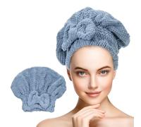 sourcing map 2 Pack Towel Head Wrap, 9.8 x 11.8 Inch Microfiber Hair Drying Towel for Women Absorbent Quick Straight, Wavy, Wet, Thick, Frizzy Hairs, Deep Blue