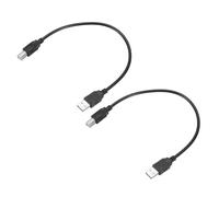 sourcing map 2 Pack USB 2.0 Printer Cable, 1ft USB Type A Male to Type B Male High Speed Scanner Cord for Computer Laptop Connect to Printer, Black