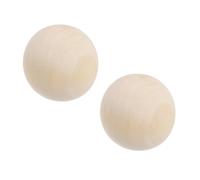 sourcing map 2 Pack Wood Balls, 50mm Unfinished Wooden Balls, Solid Hardwood Small Round Beads Natural Birch Wood Spheres for DIY Crafts, Christmas Ornaments, Jewelry Making