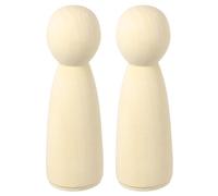 sourcing map 2 Pack Wood Peg, 5 Inch Girl-Shape Wooden Peg People, Unfinished Wooden Peg People Bodies Figures for DIY Art Craft Painting