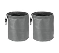 sourcing map 2 Packs Car Trash Can 0.9 Gallon Foldable Leak-Proof Garbage Organizer Portable Hanging Waterproof Truck Trash Bins for Van Automotive Vehicle Front Seat, Gray