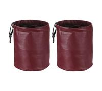 sourcing map 2 Packs Car Trash Can 0.9 Gallon Foldable Leak-Proof Garbage Organizer Portable Hanging Waterproof Truck Trash Bins for Van Automotive Vehicle Front Seat, Red