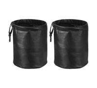 sourcing map 2 Packs Car Trash Can 0.9 Gallon Foldable Leak-Proof Garbage Organizer Portable Hanging Waterproof Truck Trash Bins for Van Automotive Vehicle Front Seat, Black