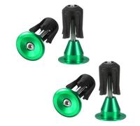 sourcing map 2 Pair Bike Handlebar End Plugs Aluminum Alloy Bar End Caps Expanding Locking Handlebar End Plugs for Most Bike MTB Road BMX Fixed Gear Bike, Green