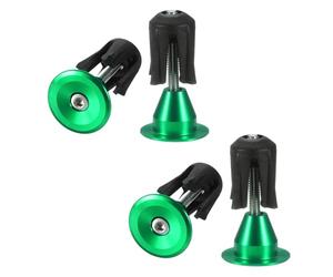 sourcing map 2 Pair Bike Handlebar End Plugs Aluminum Alloy Bar End Caps Expanding Locking Handlebar End Plugs for Most Bike MTB Road BMX Fixed Gear Bike, Green