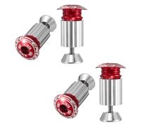sourcing map 2 Pair Bike Handlebar End Plugs Aluminum Bar End Caps 18-20mm Adjustment Expanding Locking with Screw for MTB Road BMX Fixed Gear Bike, Red