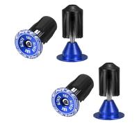 sourcing map 2 Pair Bike Handlebar End Plugs Aluminum Bar End Caps 24-35mm Adjustment Expanding Locking with Screw for MTB Road BMX Fixed Gear Bike, Blue