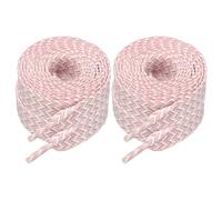 sourcing map 2 Pair Fat Shoe Laces, 47 Inch Athletic Shoelaces, Thick Fat Shoe Laces for Sneakers Running Hiking Sports Training Men Women, Pink/White