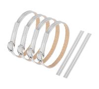 sourcing map 2 Pair Replacement Ankle Strap for Heels Detachable Shoe Straps PU Leather Shoe Bands, Leather Light Gray