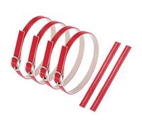 sourcing map 2 Pair Replacement Ankle Strap for Heels Detachable Shoe Straps PU Leather Shoe Bands, Leather Red