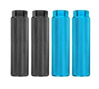 sourcing map 2 Pairs Bike Pegs Aluminum Alloy Rear Stunt Pegs Anti-Skid Back Seat Stands Fit 3/8" Axles for Mountain Bike, Black & Sky Blue