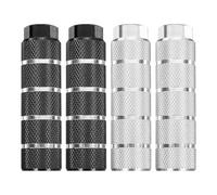sourcing map 2 Pairs Bike Pegs Aluminum Alloy Rear Stunt Pegs Anti-Skid Stripe Back Seat Stands Fit 3/8" Axles for Mountain Bike, Black & Silver