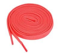 sourcing map 2 Pairs Double Layer Hollow Shoestrings Thick Flat Shoelaces for Unisex Fluorescent Red 140cm / 55.11"