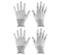 sourcing map 2 Pairs ESD Anti Static Gloves 21cm Overlock Edge High Resistance Carbon Fiber Computer Gloves for PC Computer Electronics Installation and Repair(Large), Grey
