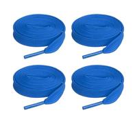 sourcing map 2 Pairs Flat Shoe Laces 10mm x 100cm Polyester Shoestring Flat Elastic Shoelaces for Sneakers Skate Shoes Boots, Blue