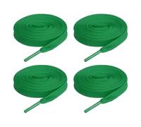 sourcing map 2 Pairs Flat Shoe Laces 10mm x 100cm Polyester Shoestring Flat Elastic Shoelaces for Sneakers Skate Shoes Boots, Emerald Green