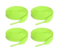 sourcing map 2 Pairs Flat Shoe Laces 10mm x 120cm Polyester Shoestring Flat Elastic Shoelaces for Sneakers Skate Shoes Boots, Neon Green