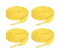 sourcing map 2 Pairs Flat Shoe Laces 10mm x 120cm Polyester Shoestring Flat Elastic Shoelaces for Sneakers Skate Shoes Boots, Yellow
